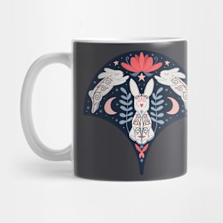 Mystical Folk Art Rabbits Mug